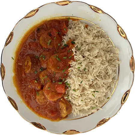 assiette rougaille saucisse à la bretonne